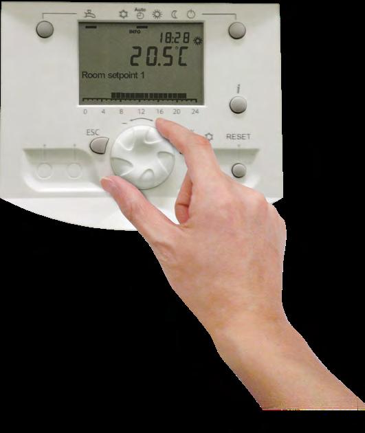 Her kan du også kontrollere blant annet oppvarming av varmtvannsbeholder og radiator.