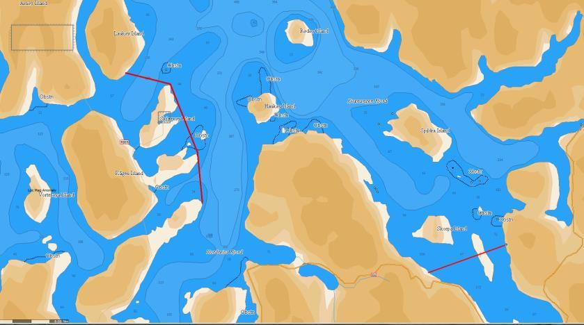 Figur 4. Endring i fjordlinjene per 14. desember 2017 Det var 61 fartøy som benyttet seg av muligheten til å fiske norsk vårgytende sild innenfor fjordlinjen i Kvænangen.