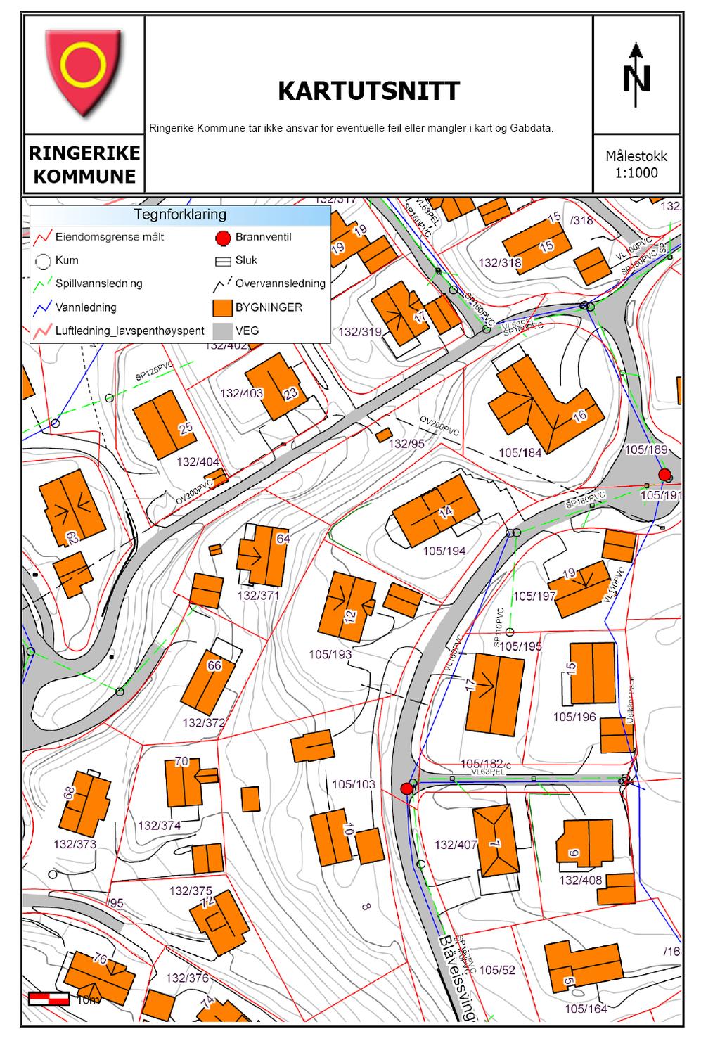 Situasjonskart Vanlig målestokk 1:1000 dvs.