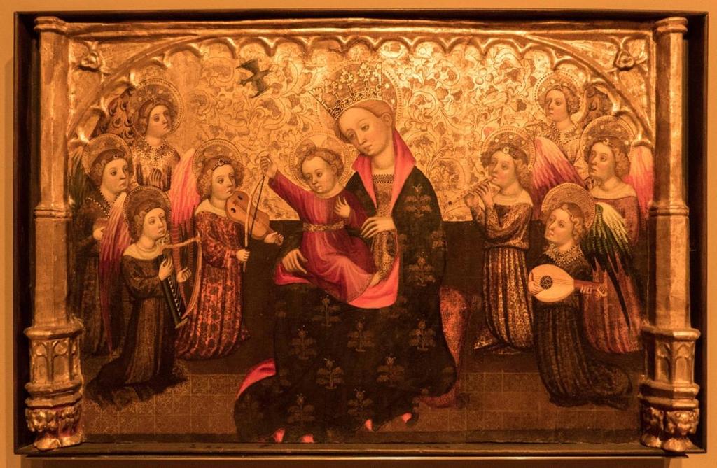 Maria med Jesusbarnet transponert til 1500-tallet i klær og