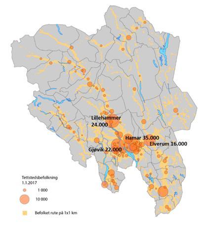 Opptaksområdet har i 2018 en befolkning på om lag 345 000, eksklusiv befolkningen i opptaksområdet for Kongsvinger sykehus.