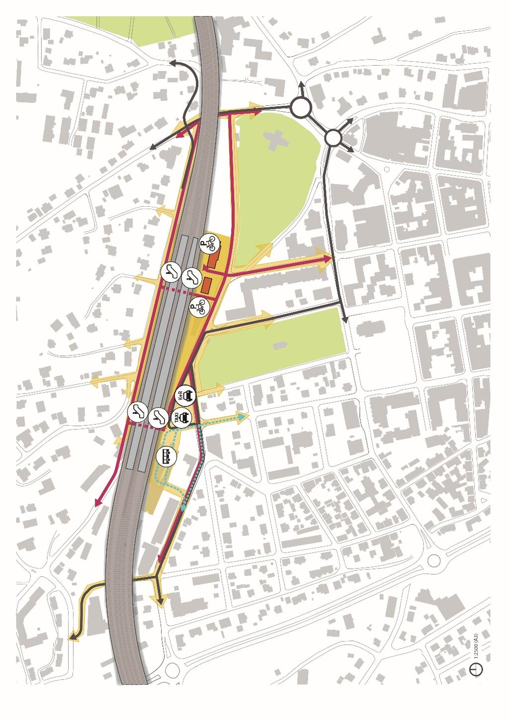 Figur 5-14 Knutepunktdiagram for Sandefjord stasjon i Gokstadkorridoren.