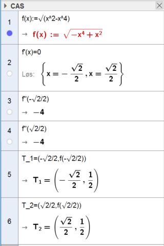 Oppgave (8 poeg) Fuksjoe f er gitt ved f( x) x x 4 a) Bruk grafteger til å tege grafe til f.