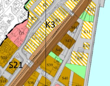 Vedtakspunkt d) I områdene K26 og K27 økes byggehøyden til 26 meter. Maks byggehøyde for K26 og K27 er 21,5 meter i gjeldende sentrumsplan, og 22 meter i rådmannens planforslag.