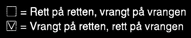 Fortsett å felle i hver side 3,2,2 m og deretter 1 m (3) 3 (4) 4 (4) ganger = (41) 43 (45) 50 (53) m til skulder. Fell av ved hel lengde.