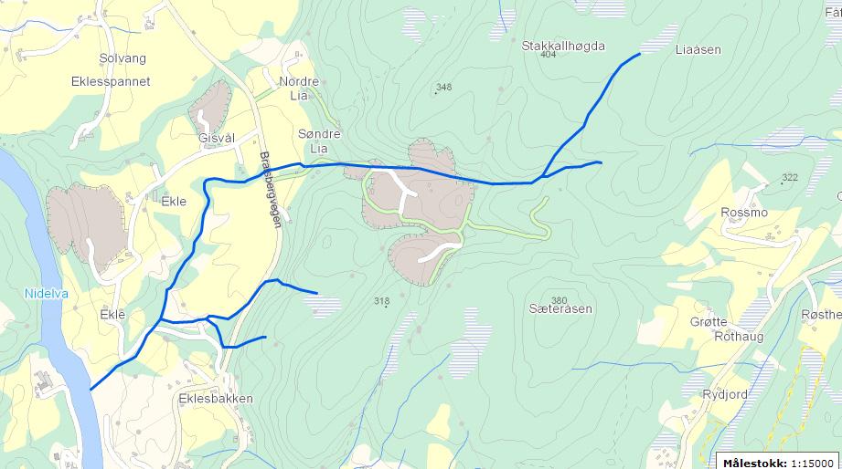 1.7 Leirelva med Uglabekken Leirelva er det største sidevassdraget til Nidelva og drenerer store deler av Bymarka. Nedbørfeltets areal er 28 km² (ekskl. sidebekkene Heimdalsb, Uglab. og Kystadb.).