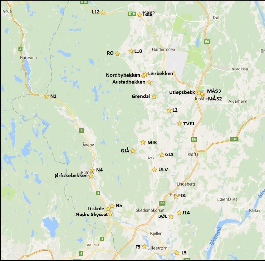 6 BIOLOGISK OVERVÅKING I VANNOMRÅDE LEIRA-NITELVA 2017 overvåke bunndyrsamfunnet vil man også kunne spore økologiske reaksjoner på endringer i miljøet, for eksempel som følge av forurensningsdempende