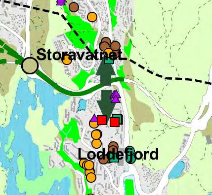 Området har relativt tett bustadutbygging med opparbeida nærleikeområde for barn.