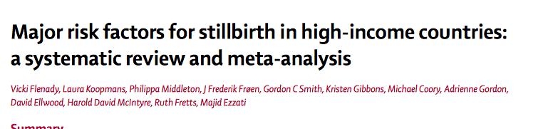 «Nye «risikogrupper flere med overvekt Advanced maternal age (>35 years) yielded 7-11%stillbirts, and