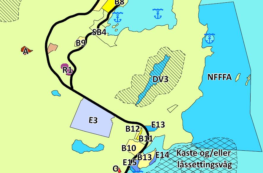 OMRÅDEPLAN MED KONSEKVENSUTREDNING NORDLYSPARKEN HANDELS- OG NÆRINGSPARK 10 Det aktuelle området på Nordvikmyra er benevnt E3, og er altså avsatt til område for plasskrevende varer.