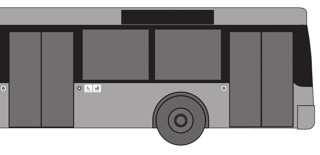 ELEKTRONISK BILLETTERING :: 4.3 Eksempler på bruk på driftsmidler Symbolet tilpasses i størrelse til øvrige informasjonspiktogram.