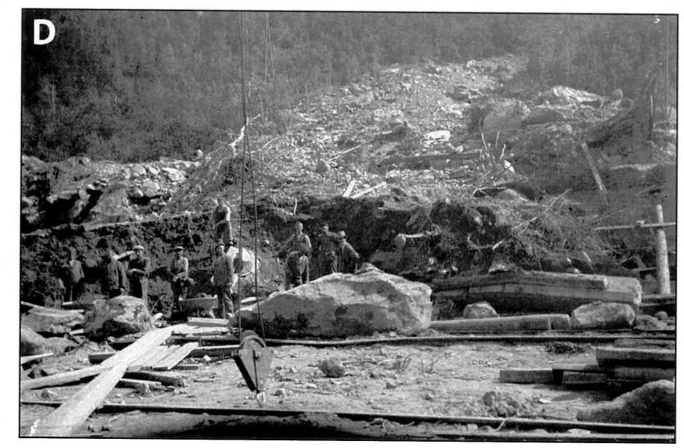 I vestre kant av stasjonstomten kom Såheimsbekken fossende utover. Den brøt ut av leiet oppe i lia og førte veldige masser med jord og stein nedover.