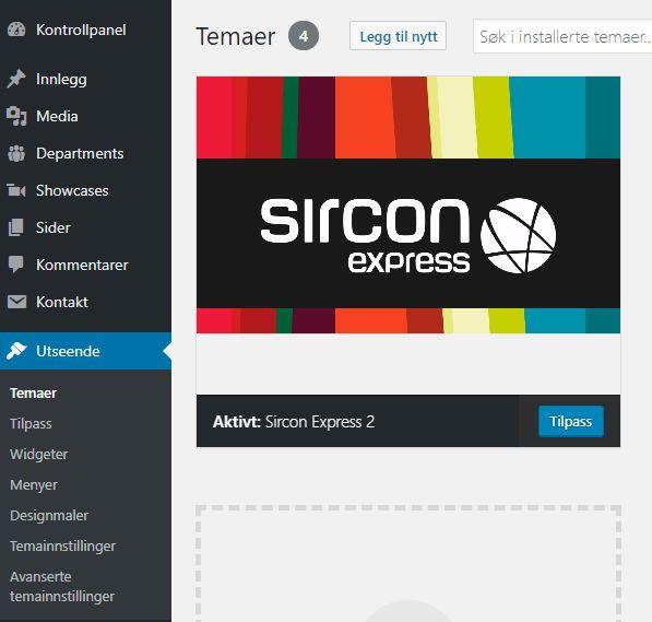 Kom i gang For å benytte Onepage løsnigen må du ha Sircon Express - temaet klar på nettsiden din.