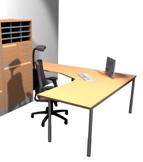 4090 Profil skrivebord med elektrisk hev- senk regulering 70-20cm. Plate 80x20cm hvit melamin.