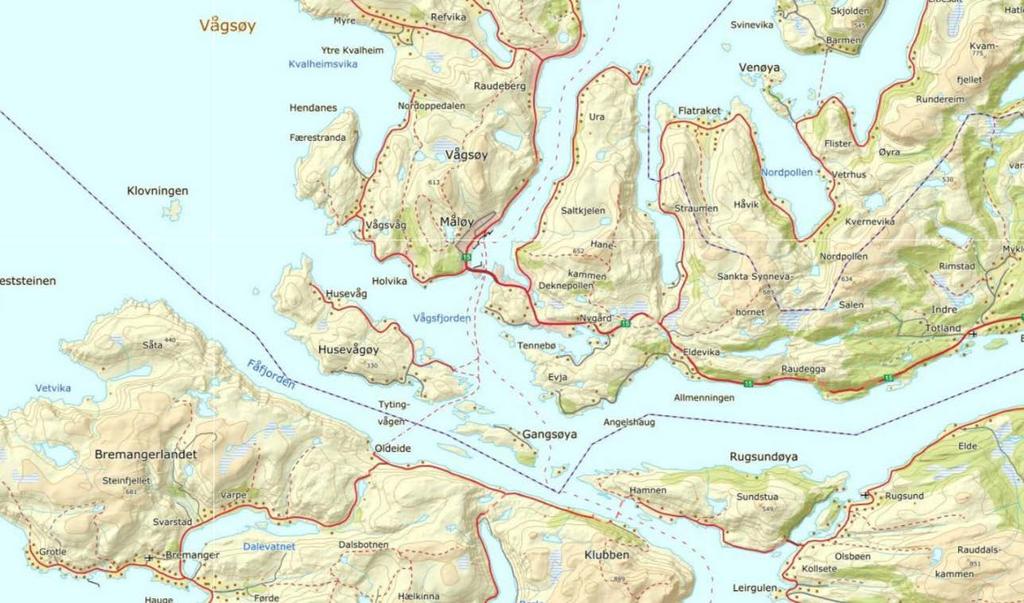 Nordplan side 3 av 10 Lokalisering Planområdet ligg på Kulen i Deknepollen rett øst for Måløysundet.