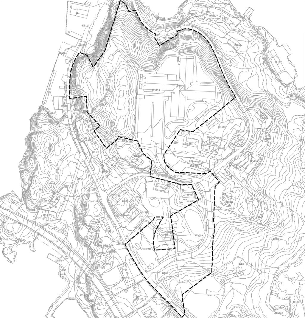 Nordplan side 6 av 10 Planavgrensing Planområdet har eit samla areal på om lag 33,2 daa. Endring frå tidlegare varsling er synleg lengst sør i plangrensa der ein har lagt til gbnr.