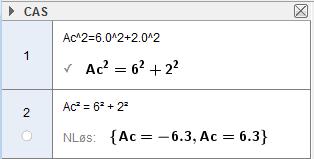 c) Regn ut arealet av trekanten ABC.