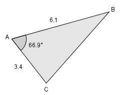 .6.36 Finn arealet av trekanten til høyre. realet er 5 cm.