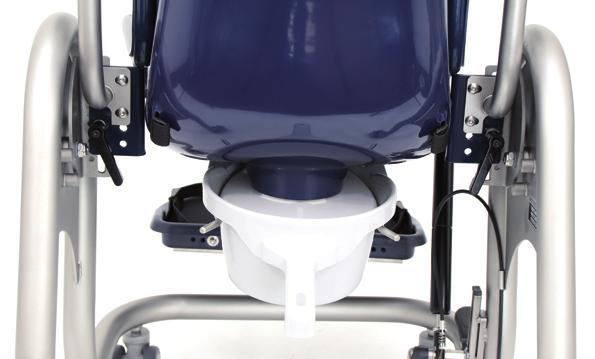 Regulere setehøyden / Toalettbøtte Setehøyderegulering Setehøyden kan reguleres slik: Først trekker du ut de fjærbeslatede