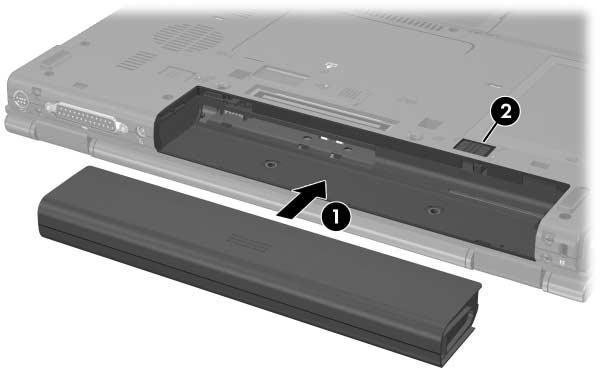 Strøm Sette inn eller ta ut et hovedbatteri ÄOBS: For å unngå at du mister ulagrede data når du bytter et batteri som er den eneste strømkilden, må du starte dvalemodus eller slå av maskinen før du