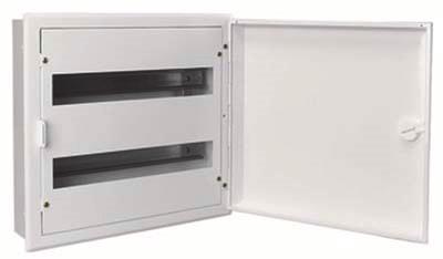 I-Box 32 poler Leverandør: Eaton I-box / Farge: RAL 9016 - Leveres komplett med hvit dør i stål og frontplater/ramme for på vegg og innfelt montasje på ett el.nr.