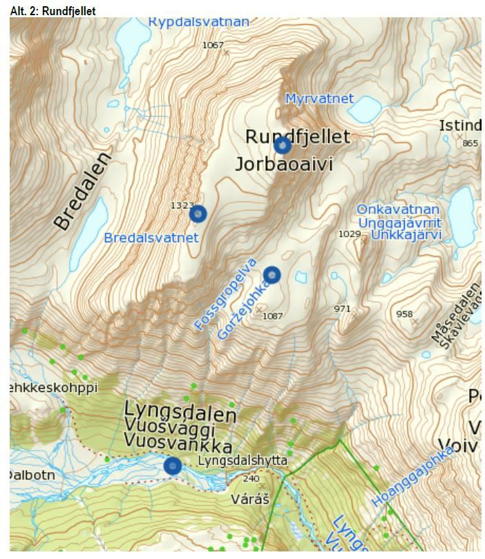 Back-up alternativ 3: Kavringtinden/Kvalvikfjellet Regelverk: Lyngsalpan landskapsvernområde/ittugáissáid