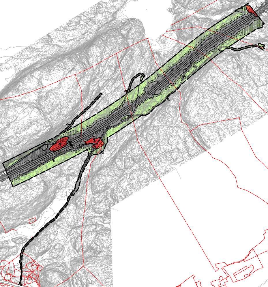 9 4 Planforslaget 4.1 Plankart Under vises plankart for E18 Rugtvedt Dørdal, R07 Rønholtdal bru.