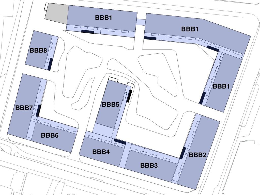 Illustrasjon av takterrasse Parkering Nødvendig parkering for boligene tenkes etablert i egne parkerings-kjeller under husrekken mot Sundlandveien og Vintergata og Aarbo Allé. På grunn av bl.