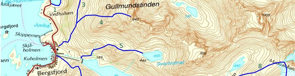 Området er lett tilgjengelig for alle og er mye brukt hele året. Bergsfjordelva renner som et hvitt, brusende bånd gjennom bygda i perioden juni til september.