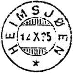 1912 og omgjort til poståpneri under navnet HEIMSJØ. HEIMSJØ poståpneri ble underholdt fra 01.04.1912. Navnet BLE endret til HEIMSJØEN fra 01.10.1921. Underpostkontor fra 01.11.1973.