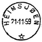 1912 HEIMSJØ Innsendt 28.01.1924 Stempel nr. 3 Type: SL Bestilt gravør 15.12.1923 HEIMSJØEN Innsendt Innspill i form av korrigeringer, tilføyelser etc.