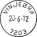 Stempel nr. 5 Type: I22N Fra gravør 20.06.1972 VINJEØRA Innsendt 7203 Registrert brukt fra 2-11-72 HT til 20-3-89 KjA Stempel nr.