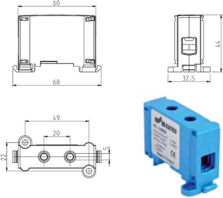 Side 5 av 5 Koblingsklemmer inntak/stiger Produkter OGK KL 1x50q Al-Cu OGK KL 2x50q Al-Cu Elnr.