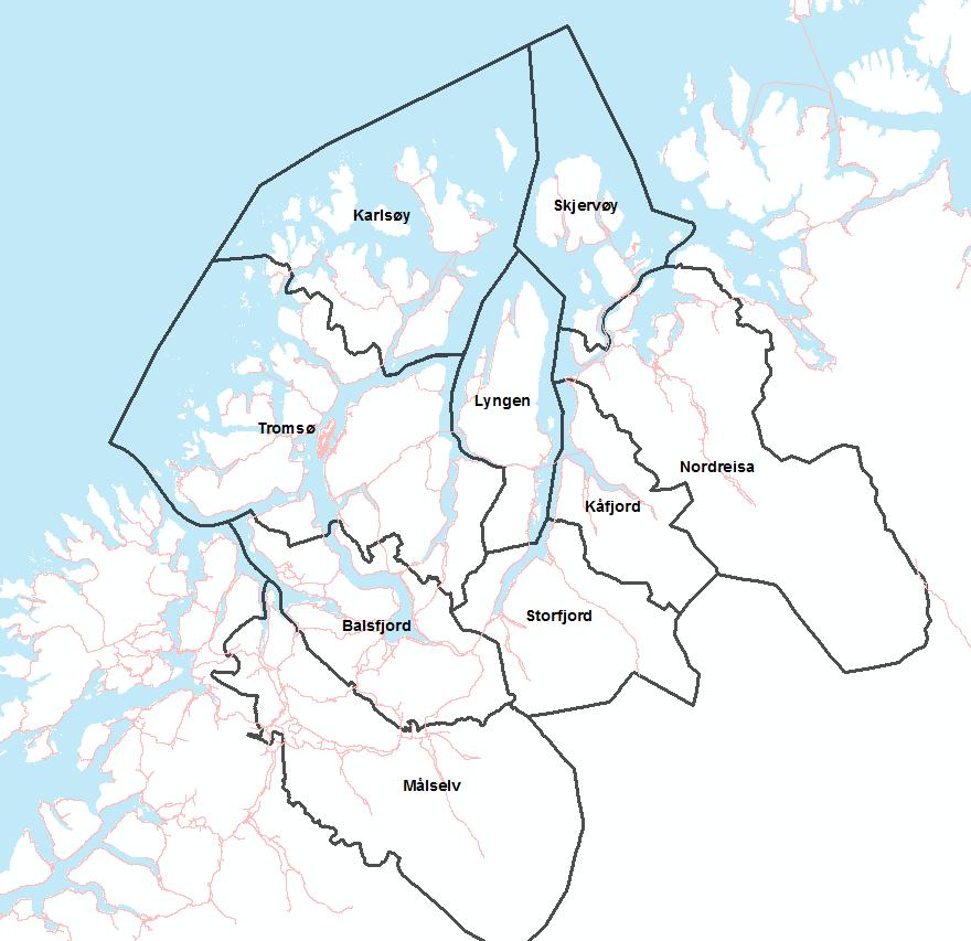 Transportmodell Basert på den regionale transportmodellen for Statens vegvesen Region nord (RTM-nord), er det etablert en delområdemodell DOM-Ullsfjord som innbefatter analyseområdet og tilstøtende