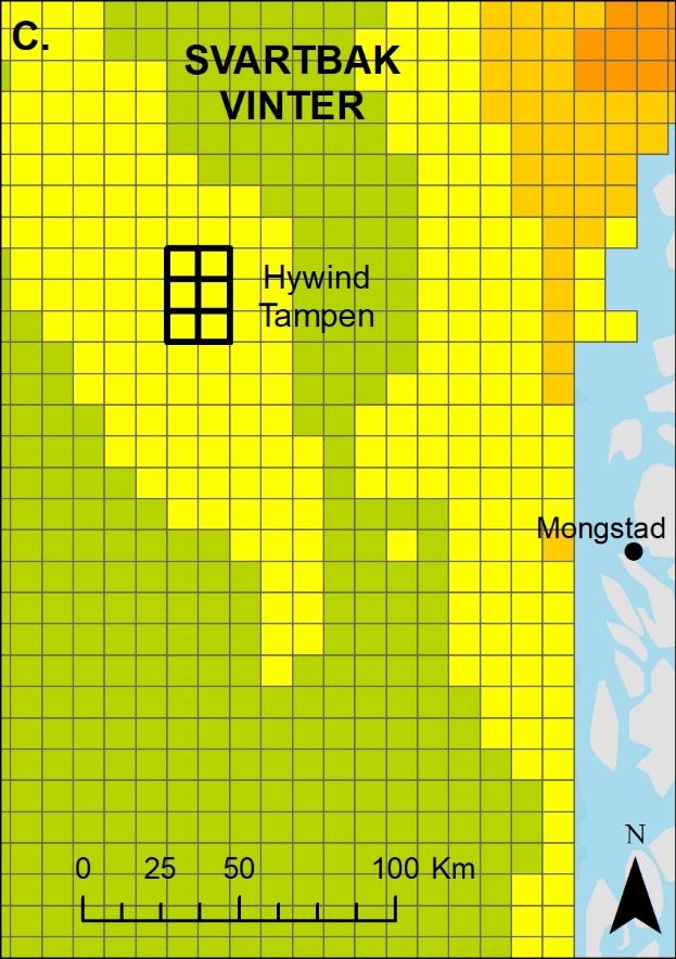 periodene sommer (A), høst (B) og vinter (C).