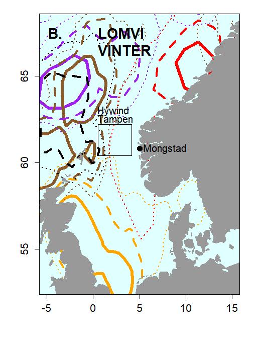 vinteren (B) og våren (C).