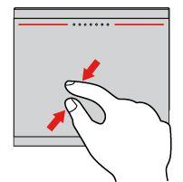 Zoome ut med to fingre Plasser to fingre på pekeplaten, og beveg dem nærmere sammen for å zoome
