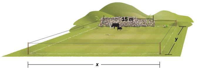 Oppgave (5 poeng) En bonde skal gjerde inn kuene sine på et rektangelformet område. Området skal være på 65 m.