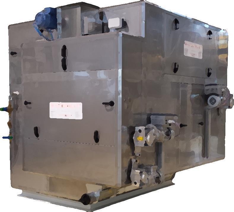 Tørketrinnet: Eksempel på skrueavvanner Den kontinuerlige beltetørka er en kompakt og isolert maskin som opererer ved en meget lav prosesstemperatur og har en lukket luftsirkulasjon.
