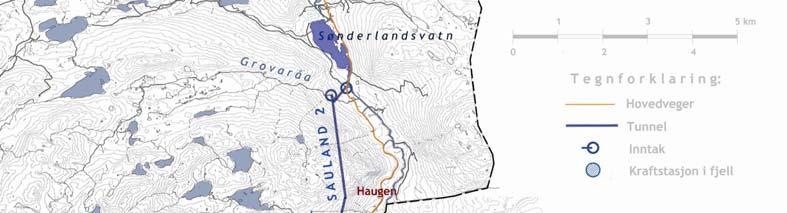 Side: 7 av 13 2.3 Utbyggingsplanene Bygging av Sauland kraftverk omfatter Hjartdølavassdraget nedstrøms Hjartsjå og Tuddalsvassdraget nedenfor Sønderlandsvatn (Figur 2).