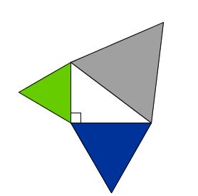 Oppgave (4 poeng) D C F A B Figuren ovenfor er satt sammen av en rettvinklet trekant ABC og tre likesidede trekanter. AB 8 og BC 0. Trekanten BDC,BEA og AFE er likesidede.