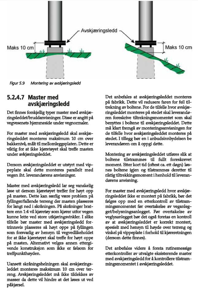 7.2. Montering av master med avskjæringsledd