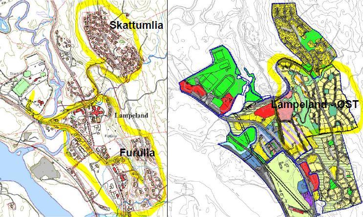 innenfor reguleringsplanen «Lampeland