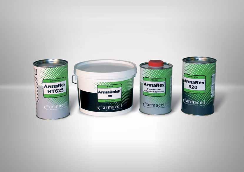 Produktegenskaper og -fordeler Armaflex-tilbehør DE RIKTIGE VERKTØYENE FOR ISOLERINGSJOBBEN Komplett sortiment med lim,
