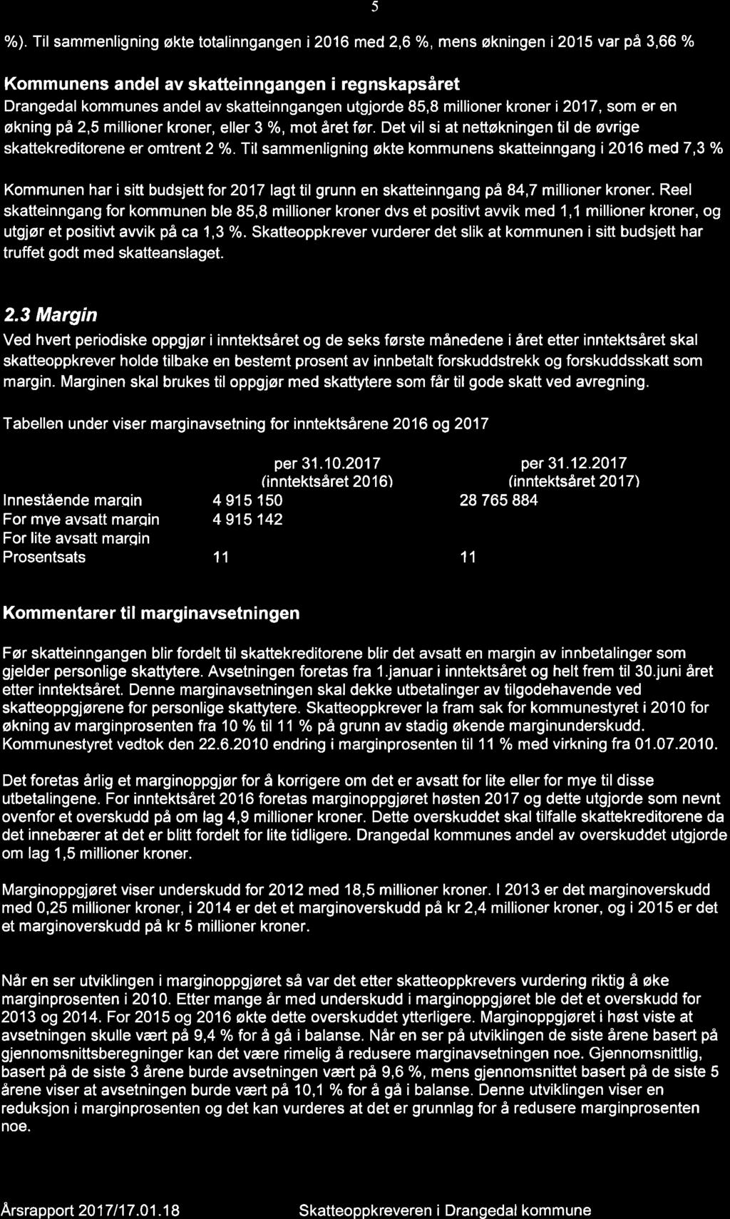 8/18 Årsrapport og årsregnskap for 2017 - Skatteoppkreveren i Drangeda - 18/03912-1