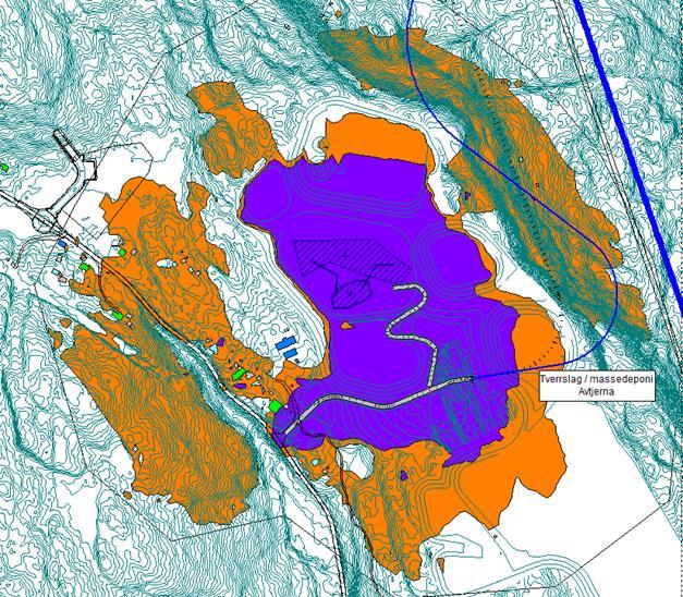 19 av 39 Figur 12 Gjennomsnittlig støynivå uten støytiltak om dagen og om kvelden for et eksempel på