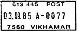 ? VIKHAMMER Registrert brukt fra 17 12 01 IWR til 02 6 03 TK Registrert brukt fra 09.07.01 IWR til 05.03.08 JHB Stempel nr.