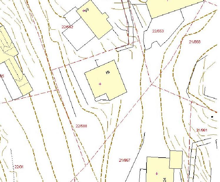 4 SITUASJONSBESKRIVELSE Figur 1: Teknisk kart for aktuelt område.(www.bergenskart.no) Den aktuelle eiendommen er vist i teknisk kart i figur 1.