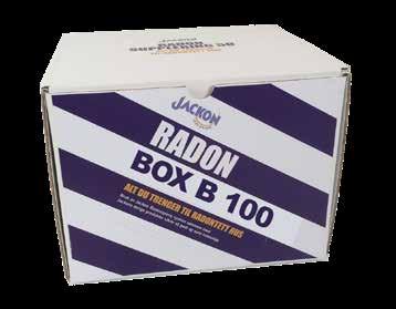 Jackon Radon Box B 100 Utstyr og tilbehør for montering av radonsperre til grunnflate opp til 100 m 2 : Innhold: 2 ruller Jackon Radon B Tape