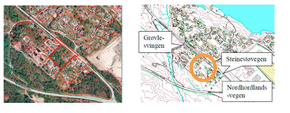 Avkjørsel fra Steinestøvegen vil skje via den kommunale veien Grøvlesvingen som ligger parallelt med førstnevnte vei. Området er uregulert.